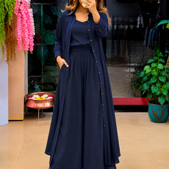 Women's 3-Piece Co-Ord Set with Long Shrug