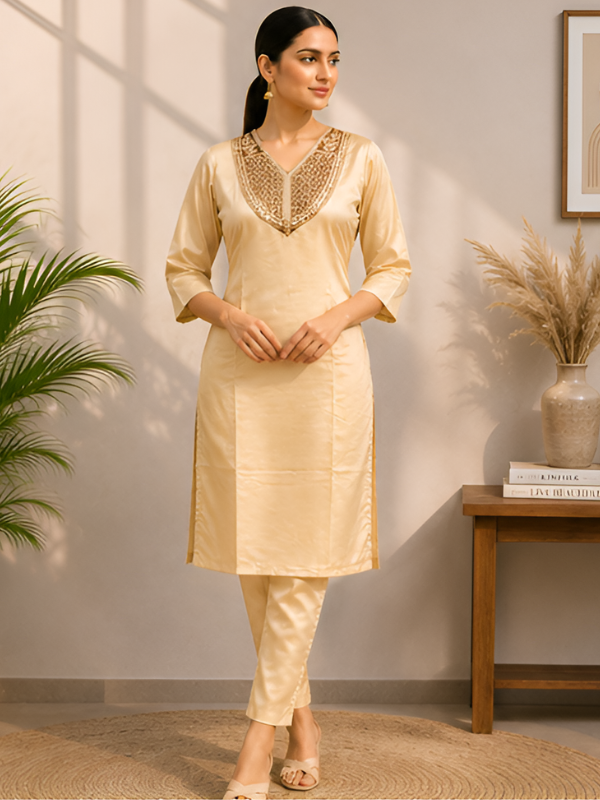 Ivory Embroidered Co-Ord Set