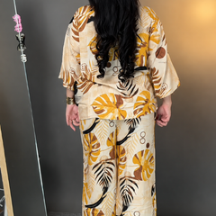 Yellow Printed Rayon Co-Ord Set for Women