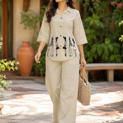 Embroidered Cotton Co-Ord Set