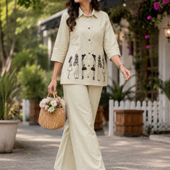Embroidered Cotton Co-Ord Set