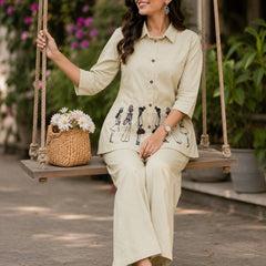 Embroidered Cotton Co-Ord Set