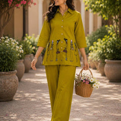 Embroidered Cotton Co-Ord Set