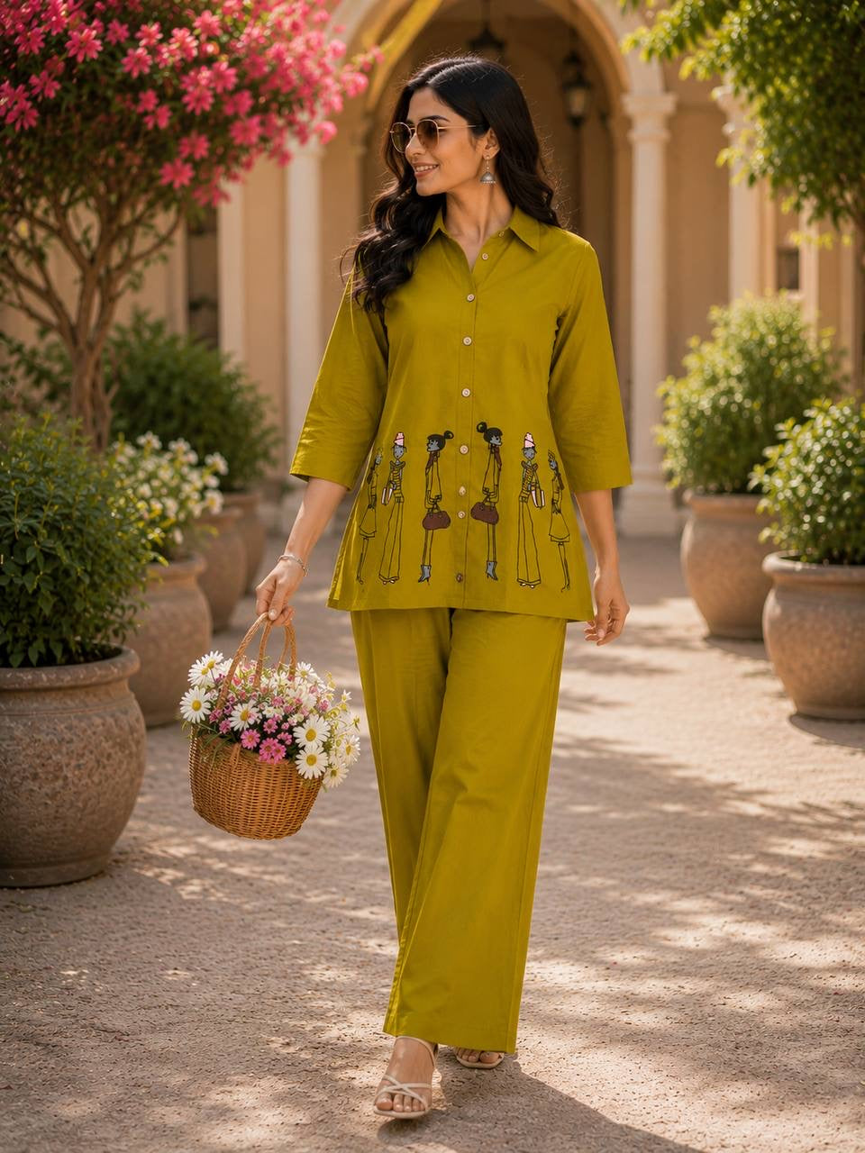 Embroidered Cotton Co-Ord Set
