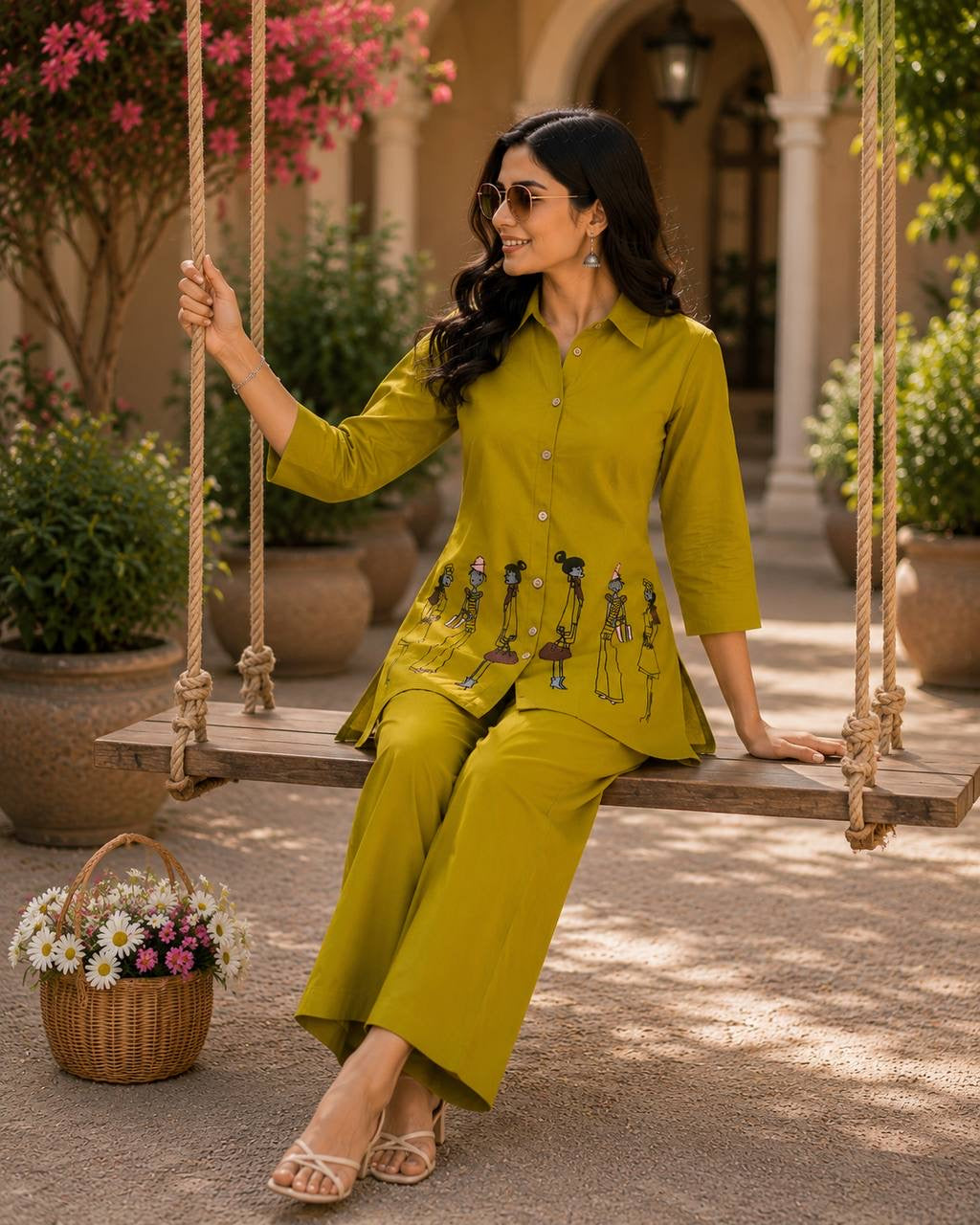 Embroidered Cotton Co-Ord Set