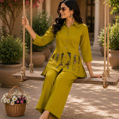 Embroidered Cotton Co-Ord Set