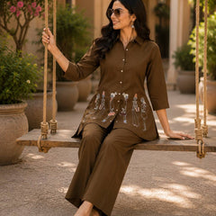Embroidered Cotton Co-Ord Set