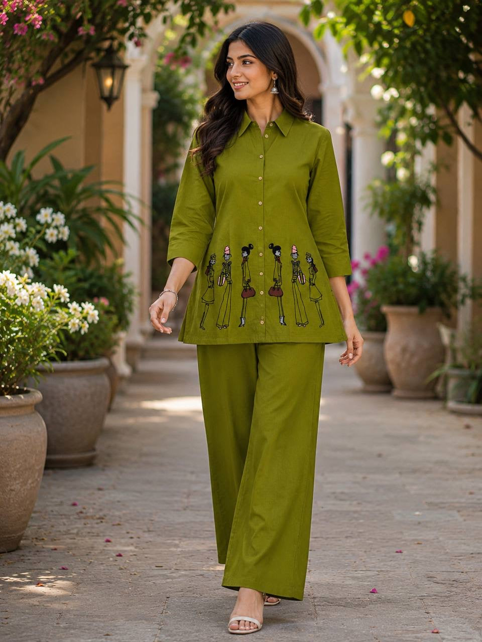 Embroidered Cotton Co-Ord Set