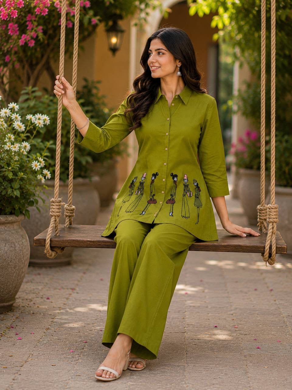 Embroidered Cotton Co-Ord Set