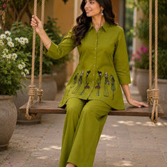 Embroidered Cotton Co-Ord Set