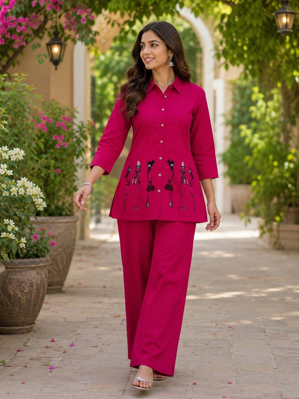 Embroidered Cotton Co-Ord Set