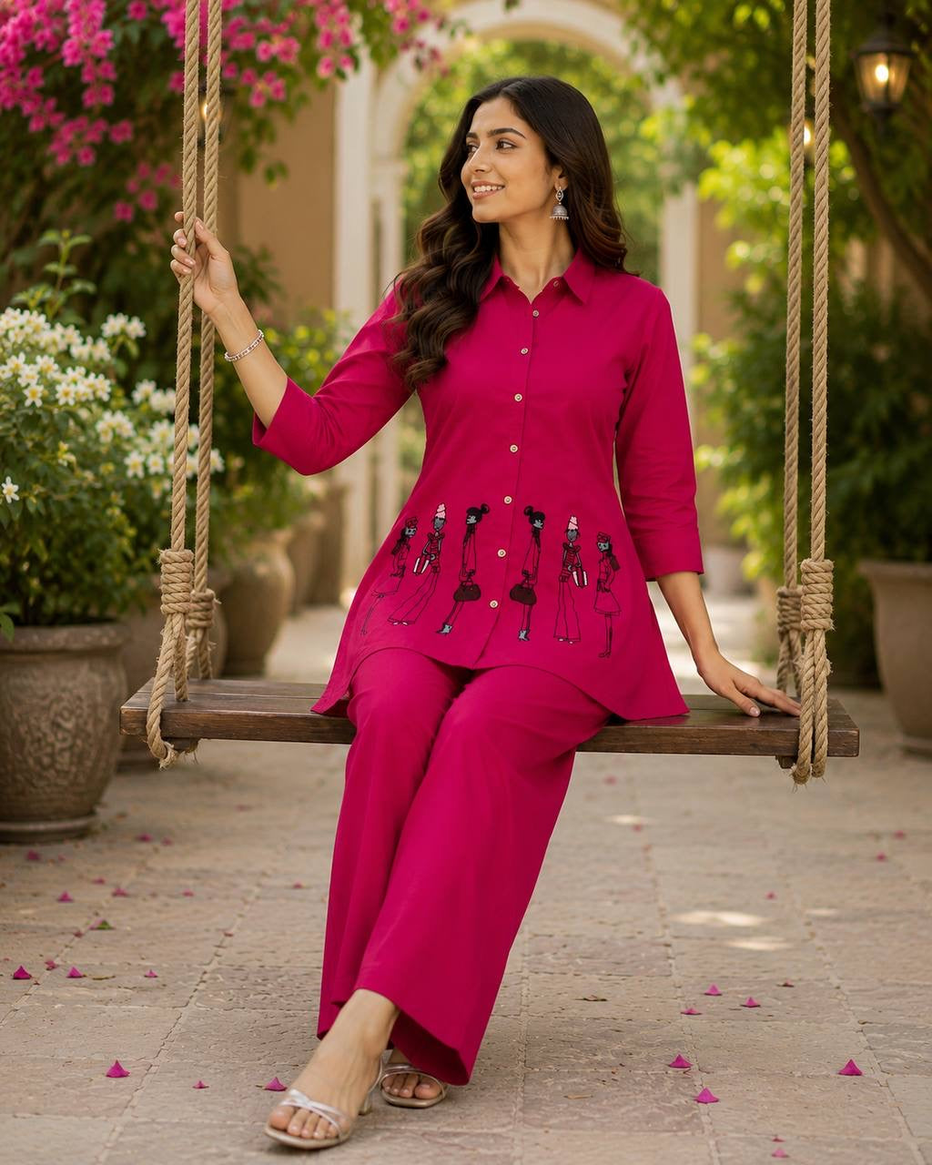 Embroidered Cotton Co-Ord Set