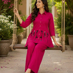 Embroidered Cotton Co-Ord Set