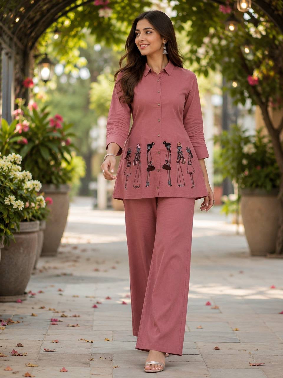 Embroidered Cotton Co-Ord Set