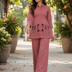 Embroidered Cotton Co-Ord Set