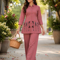Embroidered Cotton Co-Ord Set