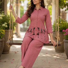 Embroidered Cotton Co-Ord Set