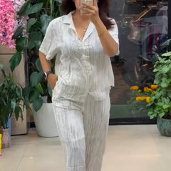 White Pure Linen Co-ord Set