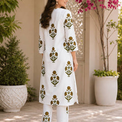 Ivory Bloom Printed Kurta Set
