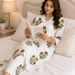 Ivory Bloom Printed Kurta Set