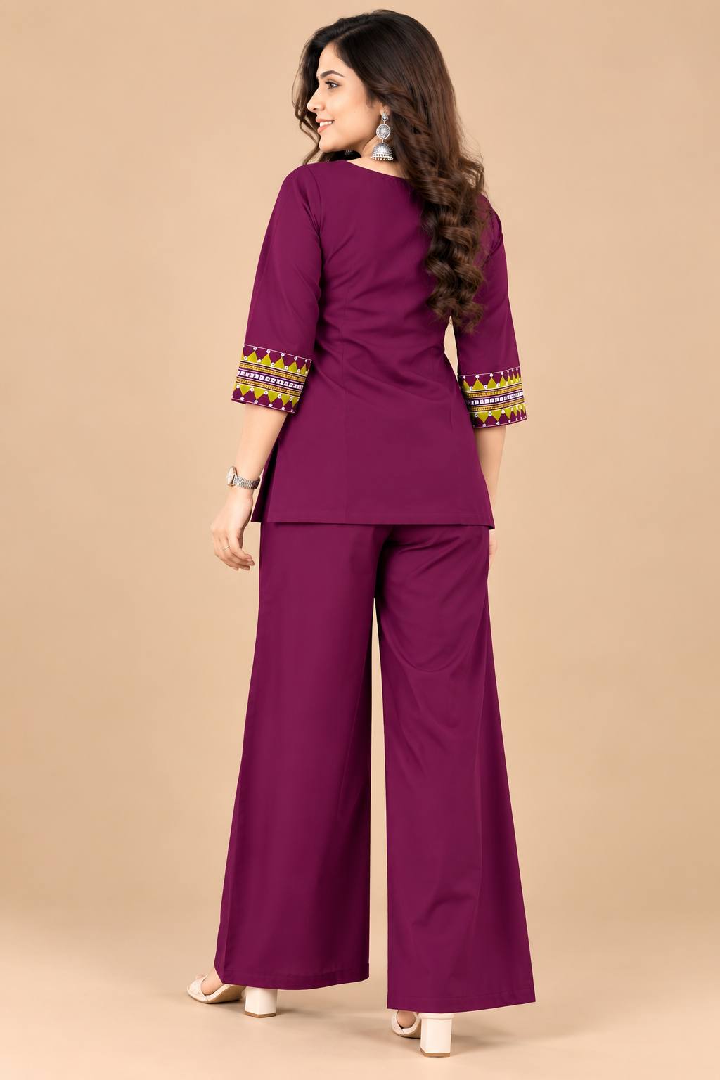 Premium Cotton Mirror Embroidered Co-Ord Set for Women
