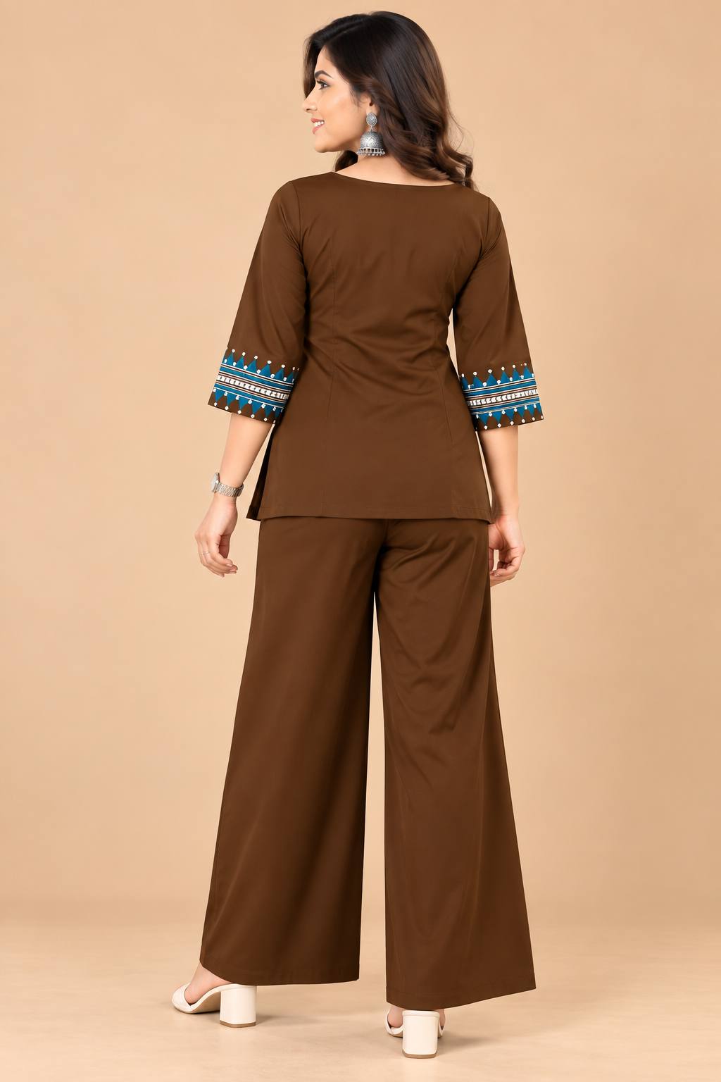Premium Cotton Mirror Embroidered Co-Ord Set for Women
