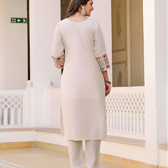 Creamy rayon slub 3-piece suit set image 5