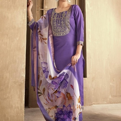 Lavender rayon slub 3-piece suit set image 5