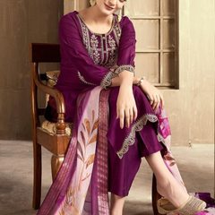 Wine rayon slub 3-piece suit set image 3