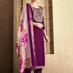 Wine rayon slub 3-piece suit set image 2