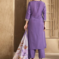 Lavender rayon slub 3-piece suit set image 6