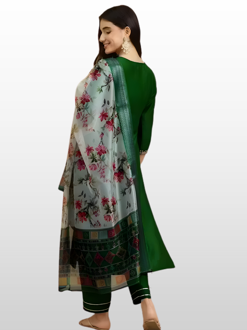 Emerald Green rayon slub 3-piece suit set image 4