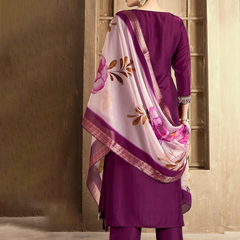 Wine rayon slub 3-piece suit set image 5