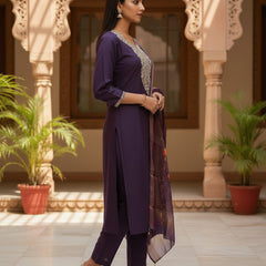 Royal Purple Roman silk kurta set image 2