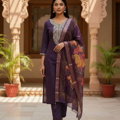 Royal Purple Roman silk kurta set image 4