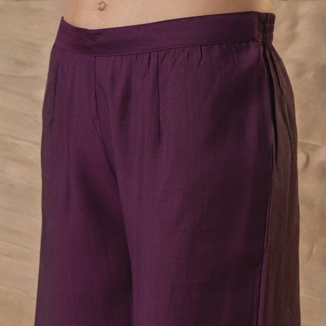 Dark Purple rayon slub 3-piece suit set image 7