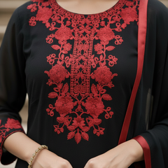 Ebony Black rayon slub 3-piece suit set image 4