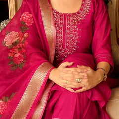Deep Pink rayon slub 3-piece suit set image 7