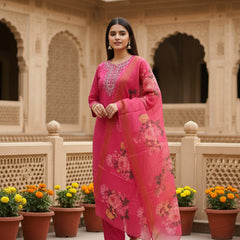 Deep Pink rayon slub 3-piece suit set image 6