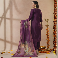 Dark Purple rayon slub 3-piece suit set image 6
