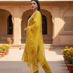 Sunshine Yellow rayon slub 3-piece suit set image 5
