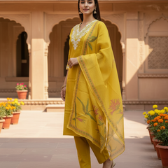 Sunshine Yellow rayon slub 3-piece suit set image 2
