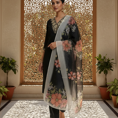 Black 2 rayon slub 3-piece suit set image 3