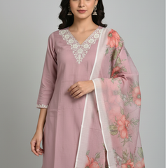Dusty Rose rayon slub 3-piece suit set image 4