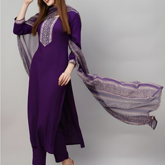 Royal Purple rayon slub 3-piece suit set image 2