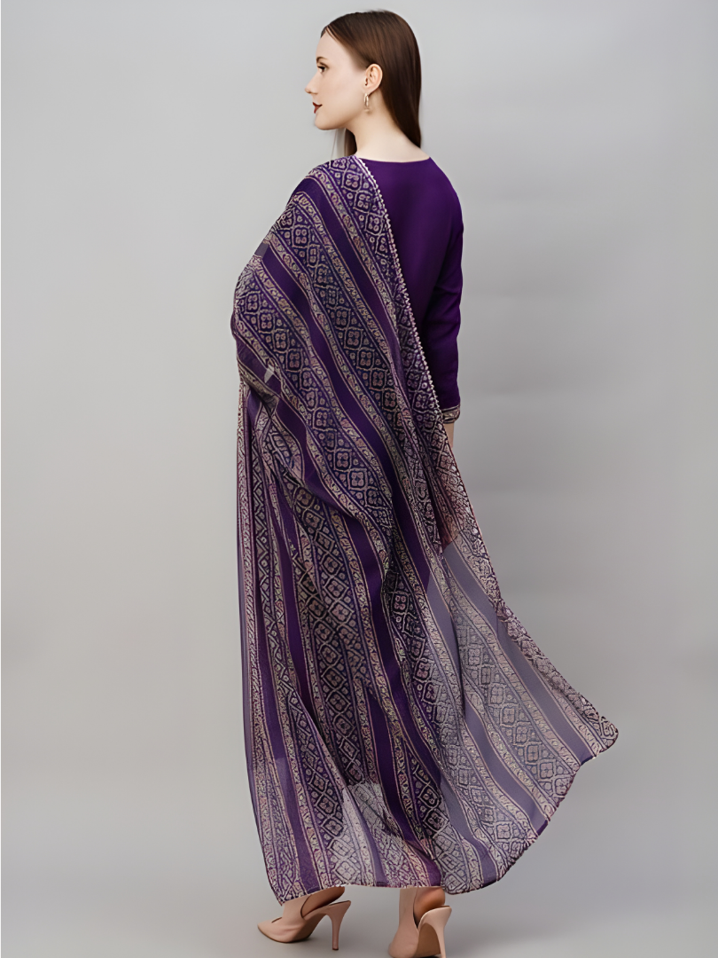 Royal Purple rayon slub 3-piece suit set image 5