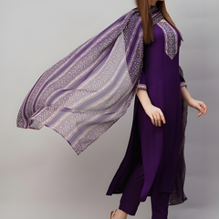 Royal Purple rayon slub 3-piece suit set image 3