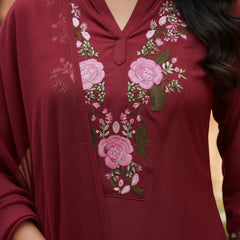 Deep Red rayon slub 3-piece suit set image 2