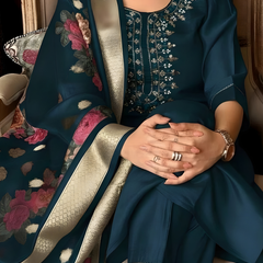 Deep Teal rayon slub 3-piece suit set image 4