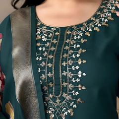 Deep Teal rayon slub 3-piece suit set image 2